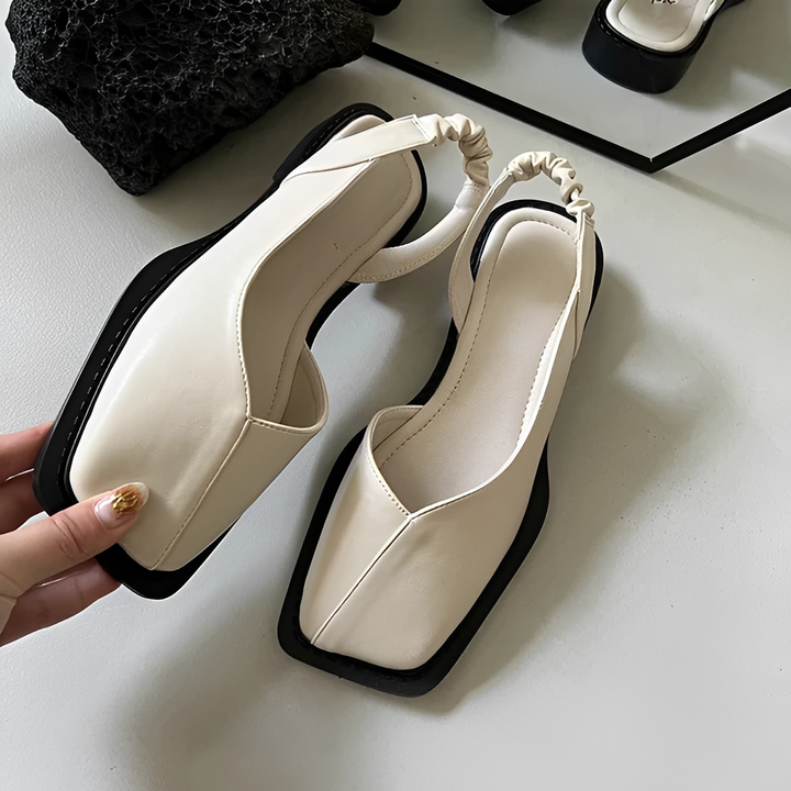 Kelsey Sonnet Slingback Ballet Flats – Beige
