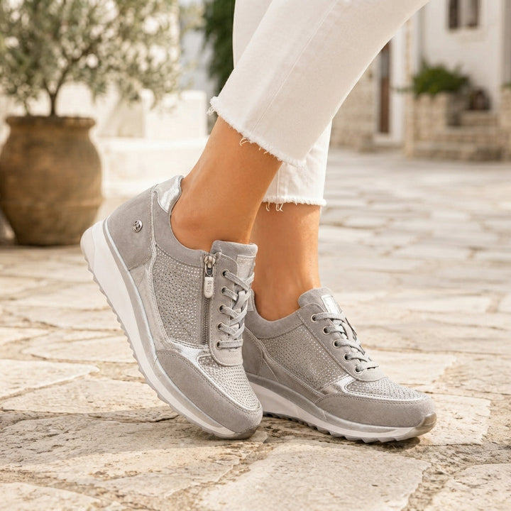 Delaney Ribbon Everyday Sneakers – Gray