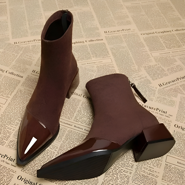 Riley Ribbon Ankle Boots – Brown