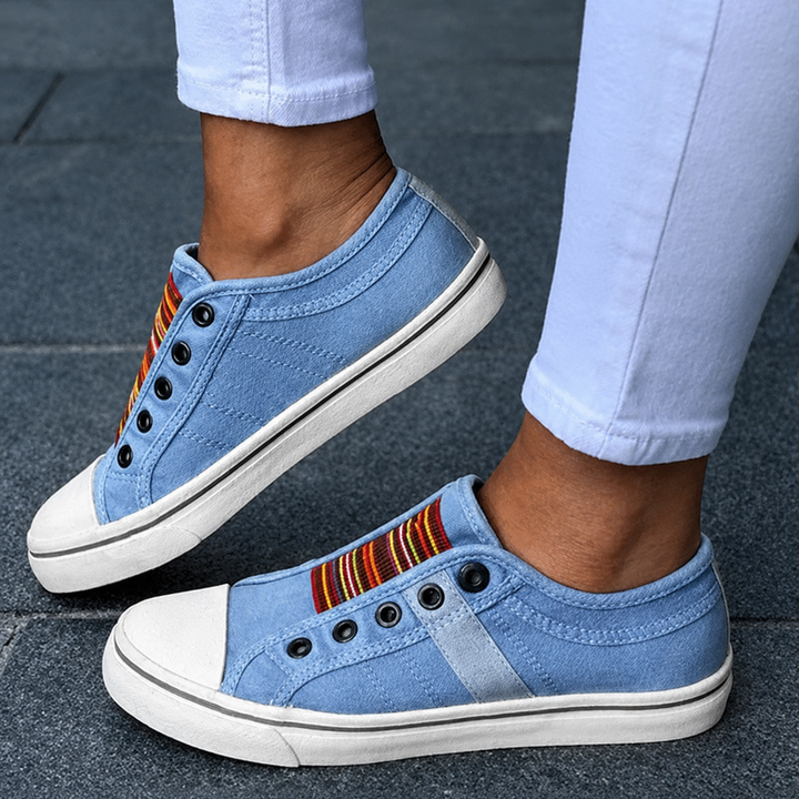 Quinn Ribbon Slip-On Sneakers – Blue