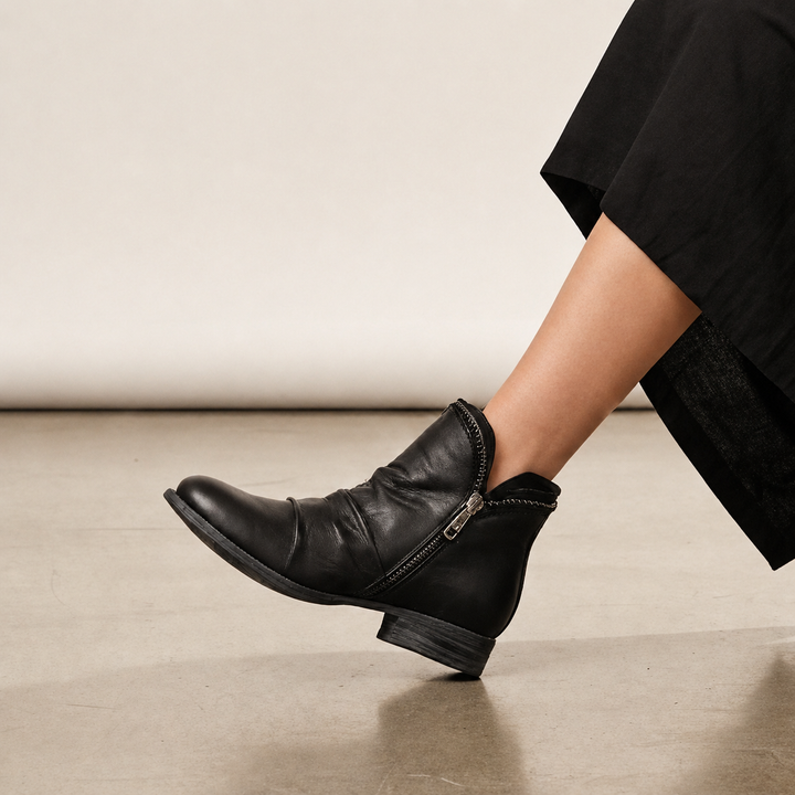 Reagan Ribbon Ankle Boots – Black