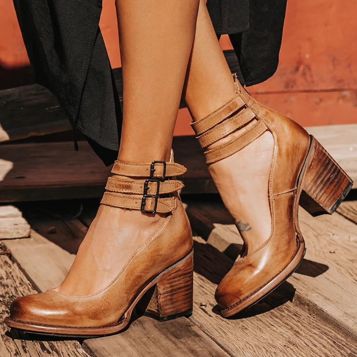 Jocelyn Locket Ankle Boots – Brown