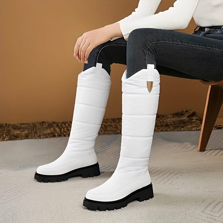 Reese Ribbon Winter Boots – White