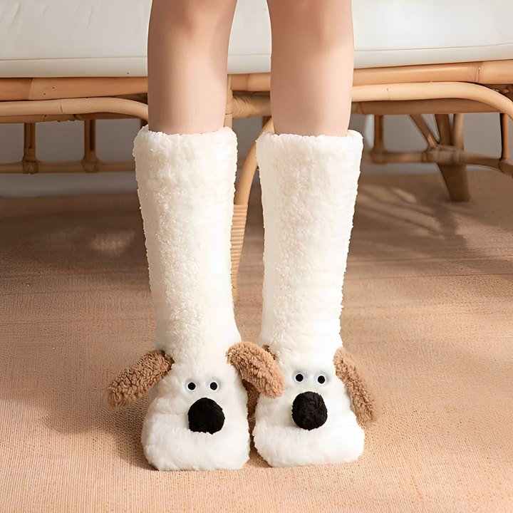 Dahlia Ribbon Indoor Slippers – White