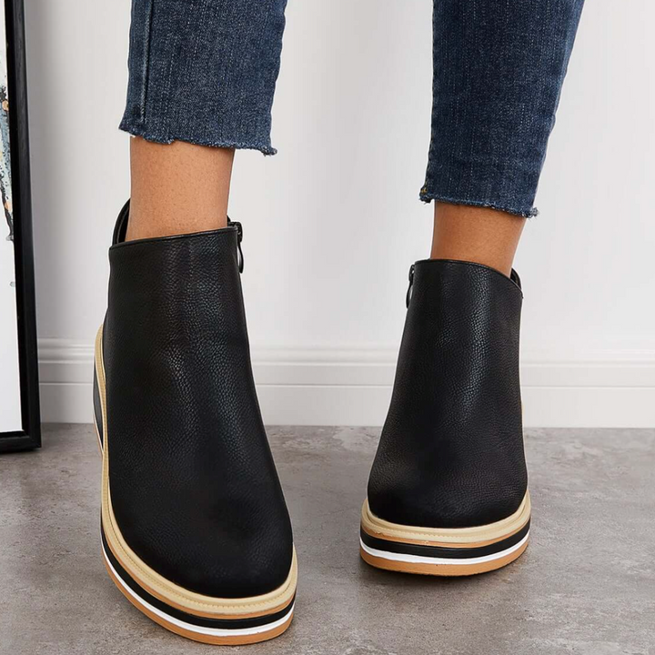 Tatum Ribbon Ankle Boots – Black