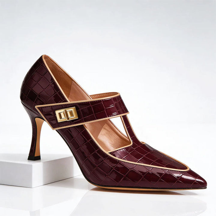 Tatum Cameo Pumps – Burgundy