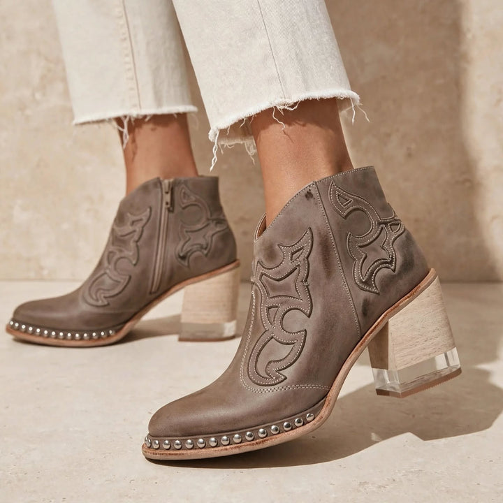 Haven Cameo Western Ankle Boots – Taupe