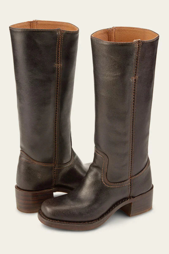 Rowan Posy Knee-High Boots – Dark Brown