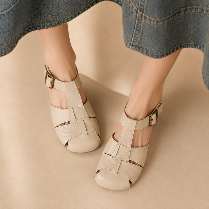 Kinsley Cameo Slingback Flats – Beige