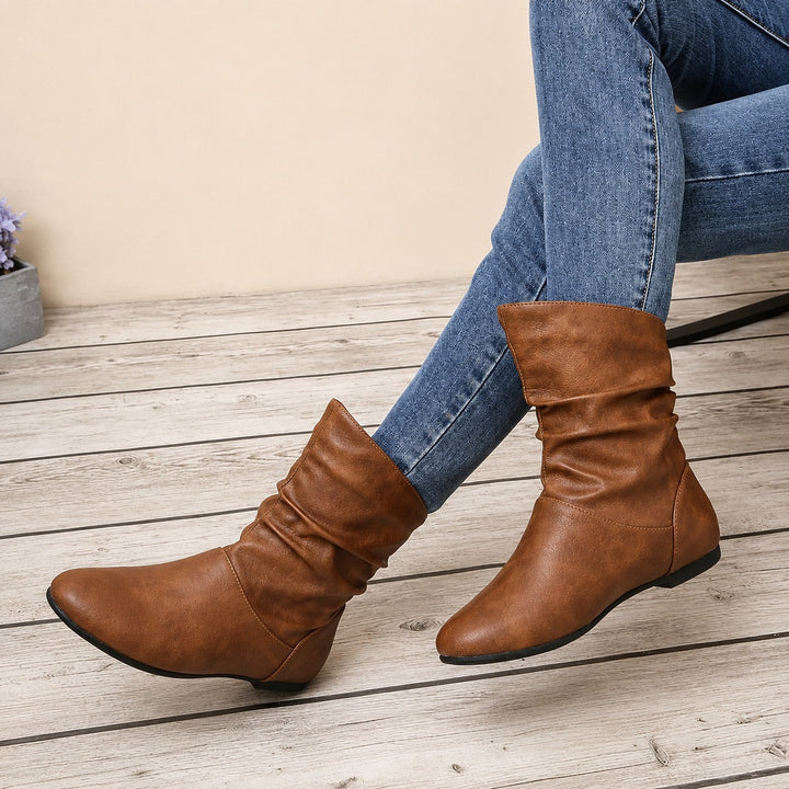 Hayden Ribbon Ankle Boots – Brown