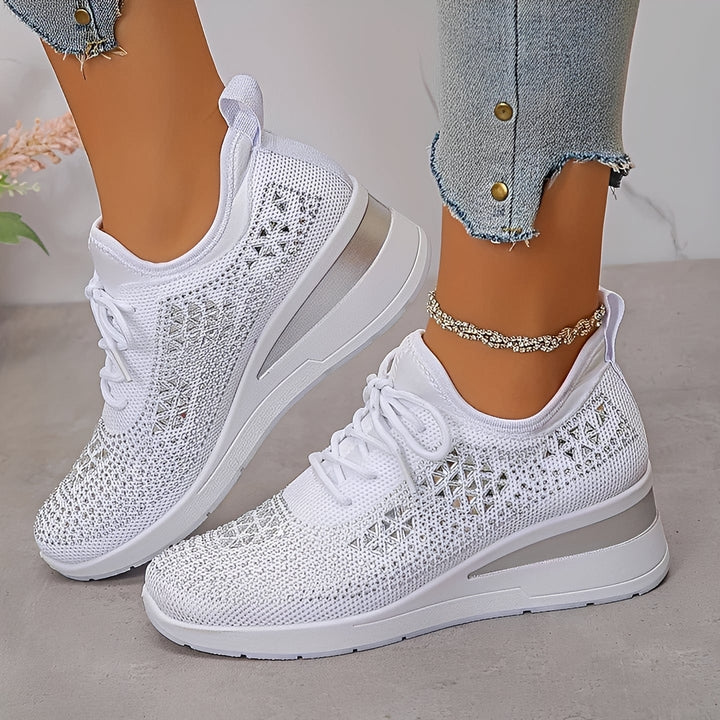 Holly Posy Platform Sneakers – White