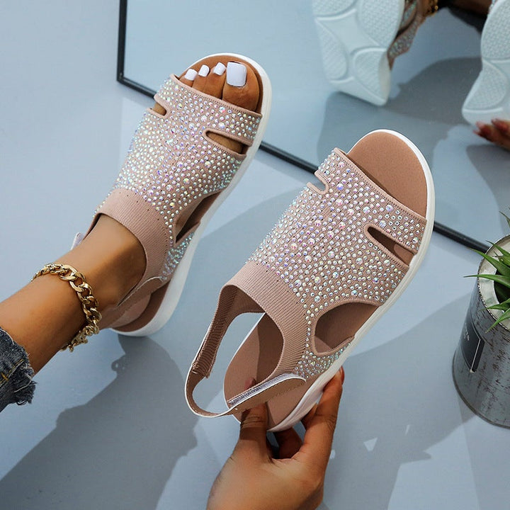 Leonie Plume Peep-Toe Sandals by Belsetta
