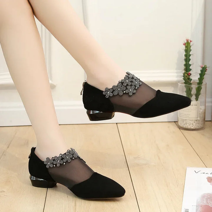 Ruby Plume Low-Heel Pumps by Belsetta
