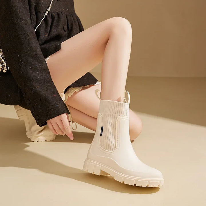 Lila Petal Mid-Calf Boots by Belsetta