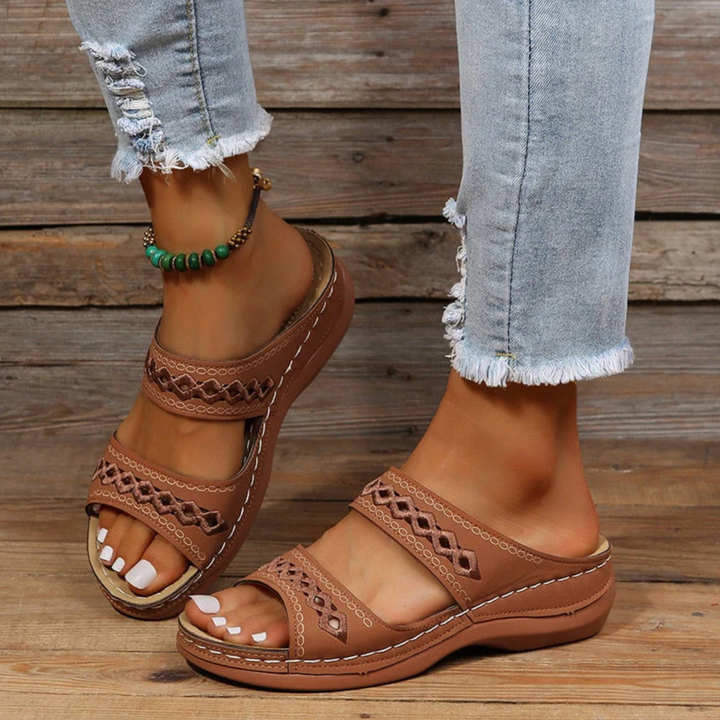 Frances Petal Wedge Sandals by Belsetta