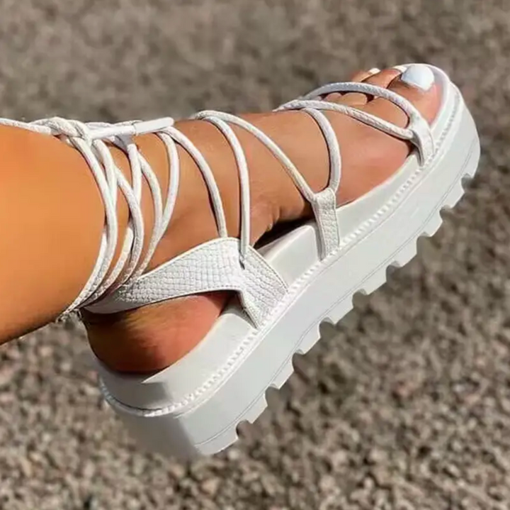 Naomi Waltz Lace-Up Sandals by Belsetta