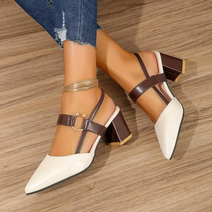 Aster Bloom Buckle Slingback Pumps by Belsetta