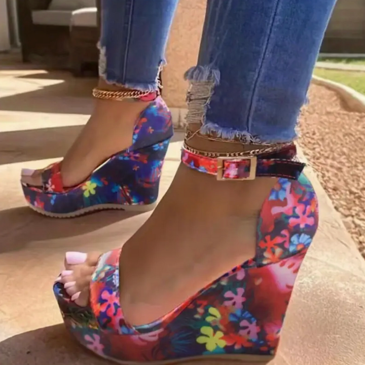 Briar Petal Wedge Sandals by Belsetta