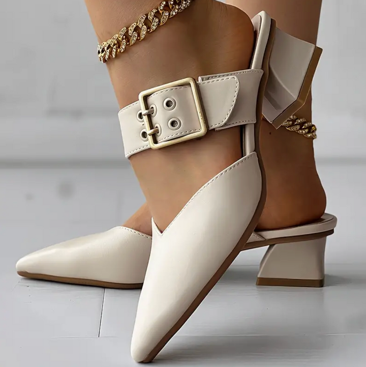 Maya Petal Block-Heel Pumps by Belsetta