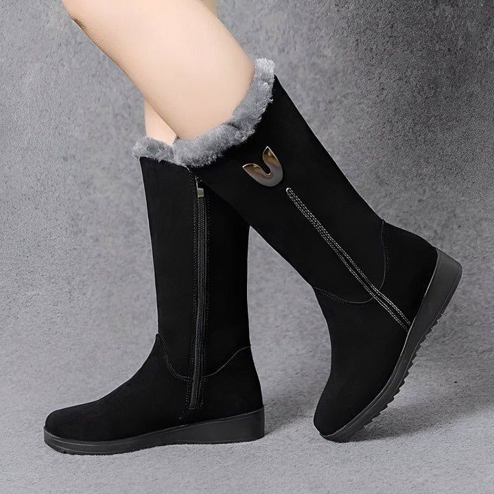 Merritt Posy Knee-High Boots – Black