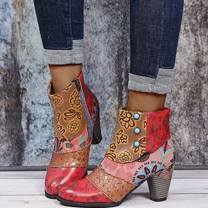 Rowan Bloom Heeled Ankle Boots by Belsetta