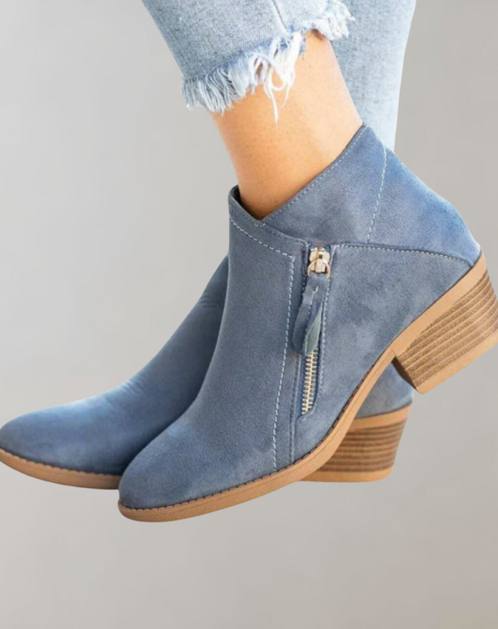 Payton Cameo Ankle Boots – Blue