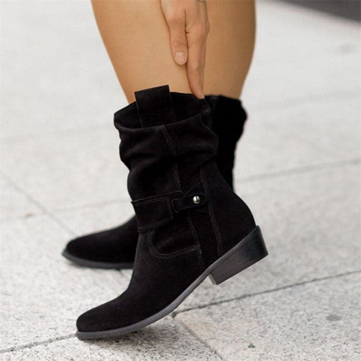 Teagan Posy Knee-High Boots – Black