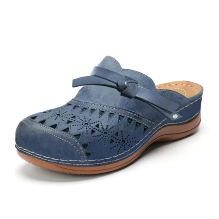 Mallory Ribbon Clogs – Blue