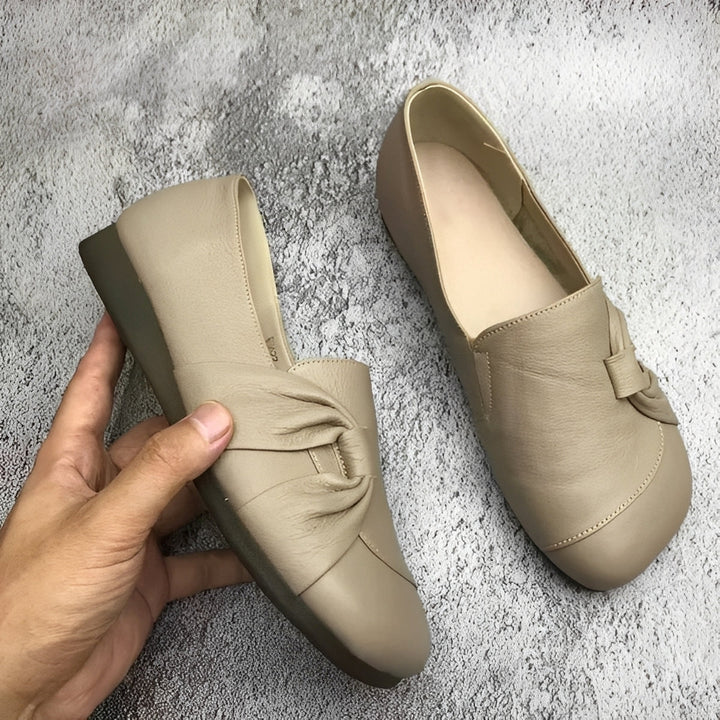 Cassidy Ribbon Loafers – Beige