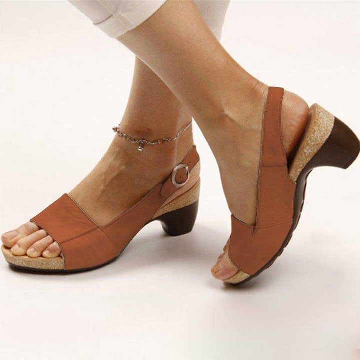 Payton Ribbon Heeled Sandals – Brown